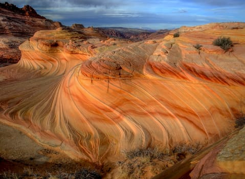 Erosion has created very unusual sandstone formations at The Second Wave at Coyote Buttes Arizona