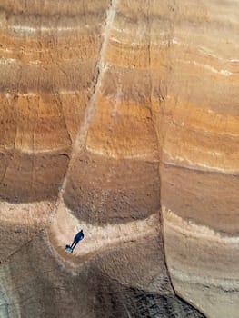 The Bentonite Hills near Hanksville, Utah, provide colorful and unusual geologic patterns in the landscape.