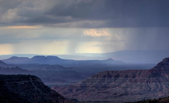 Monsoonal storms appear in Southern Utah near Zion National Park