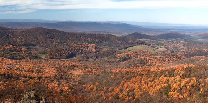 Fall colors have arrived to Virginia's Shenadoah National Park and the surrounding countryside.