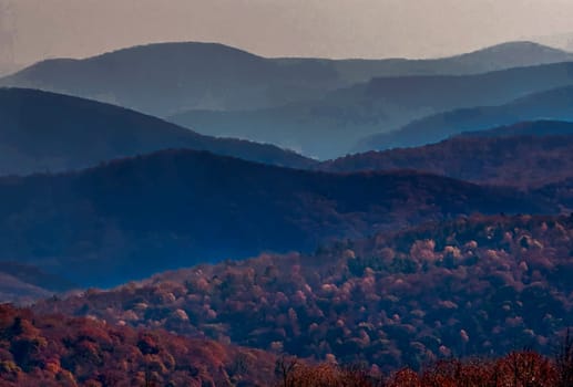 Fall colors, fog and smoke have arrived to Virginia's Shenadoah National Park and the surrounding countryside.