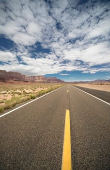 US route 89A ftravels to Vermilion Cliffs National Monument in Northern Arizona