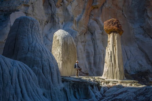 The distinctive sandstone rock formations know as the Wahweap Hoodoos stand out in the Southern Utah landscape.