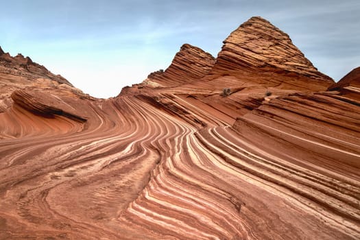 Unusual sandstone rock formation produced through erosion are the feature at Sand Cove adjacent to The Wave at Coyote Buttes North  in the Vermilion Cliffs National Monument, Arizona
