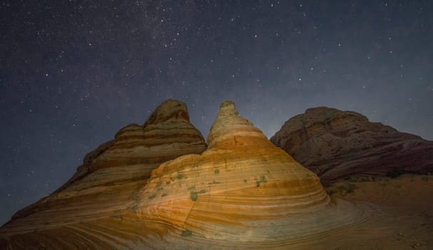 The stars appear over White Pocket at Vermilion Cliffs National Monument, Arizona