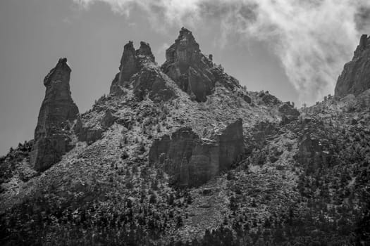 Early season snow has fallen at Zion National Park, Utah