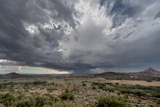 Monsoonal storms appear in Southern Utah near Zion National Park