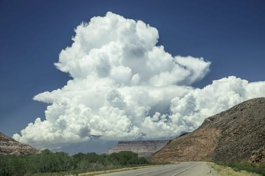 Monsoonal moisture appears near Zion National Park, Utah