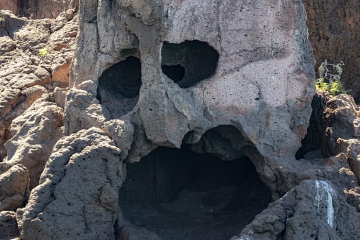 skull shape baja california sur cortez sea rocks detail close up