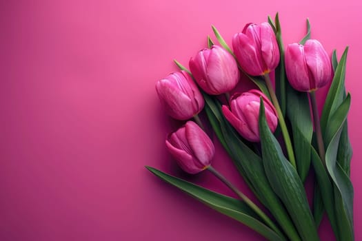 Flowers composition for Valentine's, Mother's or Women's Day. Pink flowers and heart on old white wooden background. ai generated