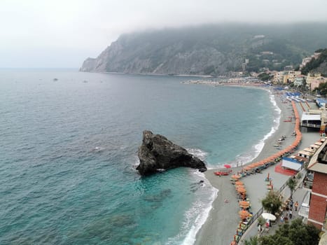 Pictoresque village of cinque terre italy aerial view panorama