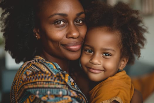 Happy mother's day! Child daughter congratulates mom and gives her flowers. Mum and girl smiling and hugging. Family holiday and togetherness. ai generated