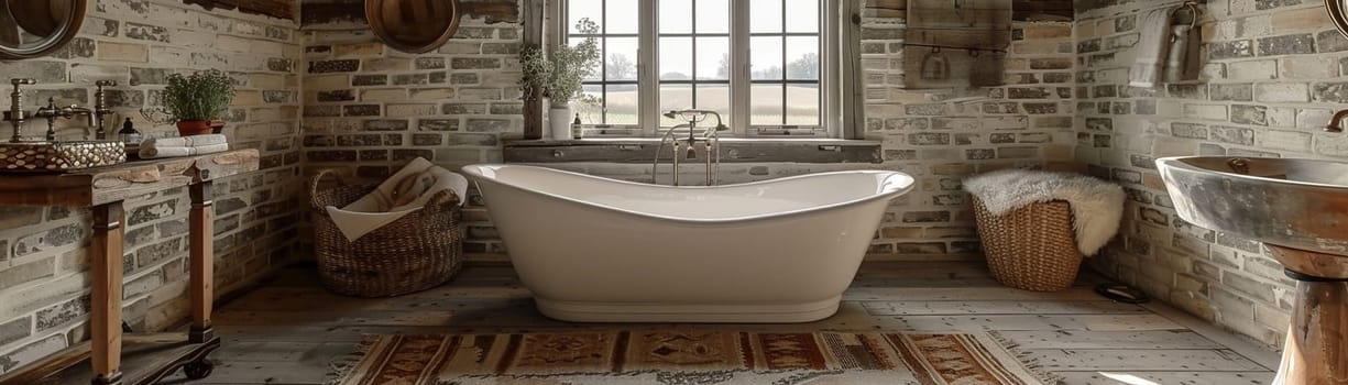 Tranquil spa-like bathroom with a freestanding tub and natural stone tiles.