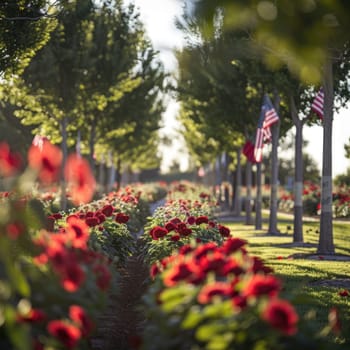 poppy field. memorial or remembrance day. ai generated