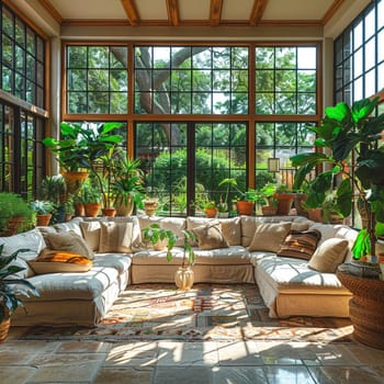 Bright and airy sunroom filled with plants and natural light.