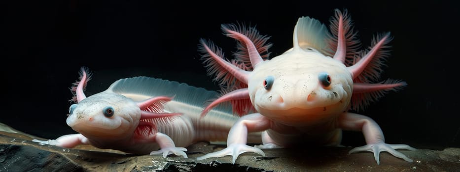 axolotl in an aquarium. Selective focus. nature.