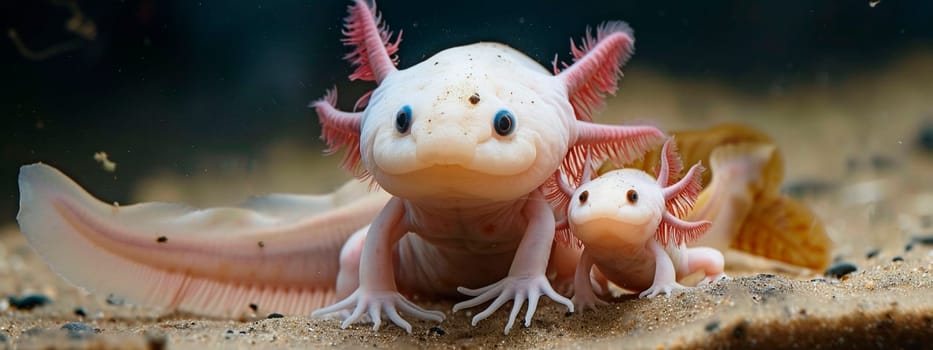 axolotl in an aquarium. Selective focus. nature.