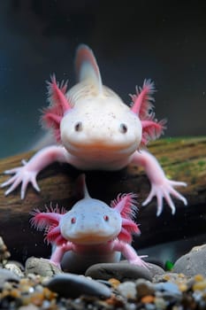 axolotl in an aquarium. Selective focus. nature.