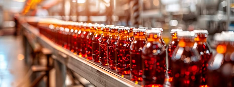 cola in the factory industry. Selective focus. drink.