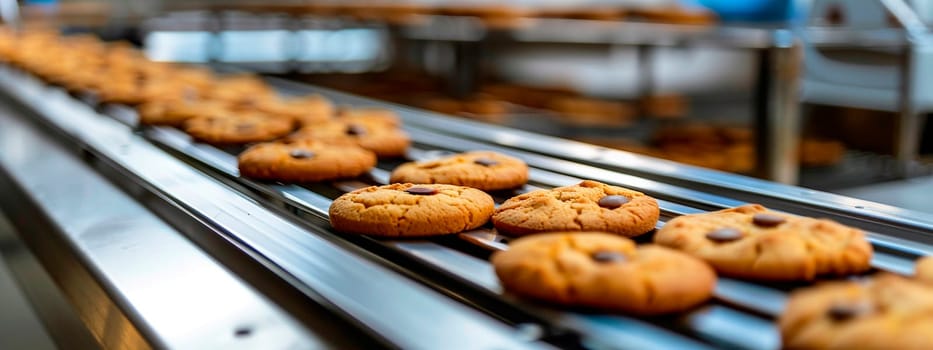 cookies in the factory industry. Selective focus. food.