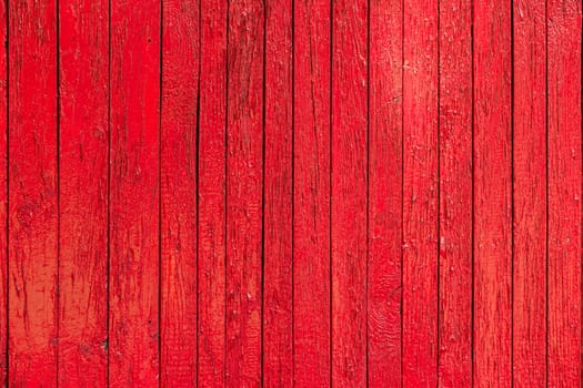 red paint wooden planks fence texture.