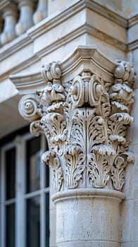 Close-up of intricate architectural details on a historic facade, showcasing craftsmanship and heritage.