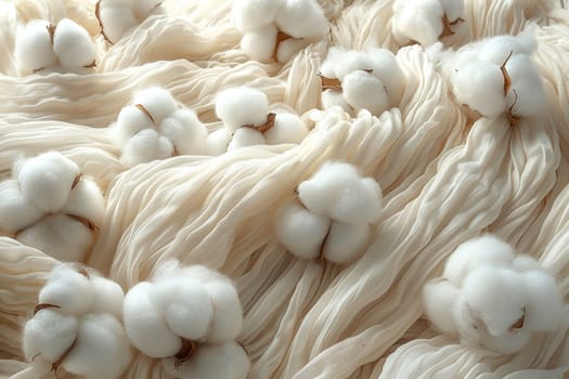 Close-up of fluffy cotton balls, suitable for soft and natural backgrounds.