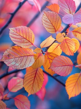 Close-up of colorful autumn foliage, capturing the essence of the season.