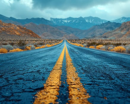 An open road stretching into the horizon, flanked by natural scenery, evoking adventure and possibility.