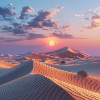 Soft sand dunes at sunrise, providing a serene and natural backdrop.