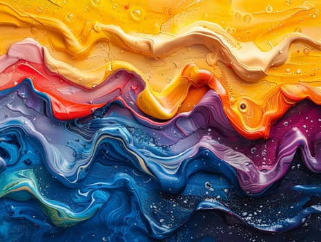 Abstract acrylic paint swirls in vivid colors, suitable for creative and artistic backgrounds.