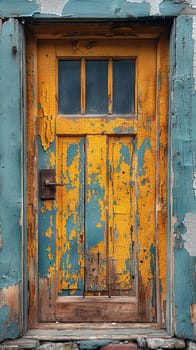 A weathered wooden door in a historic building, evoking stories of the past.