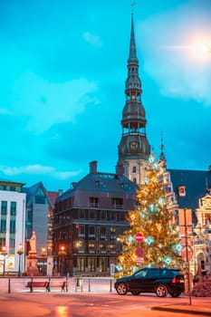 Riga, Latvia. Town Hall Square, Winter New Year Christmas Holiday Season 3