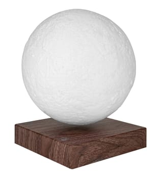 levitating ball lamp on white background in insulation