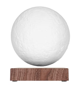 levitating ball lamp on white background in insulation
