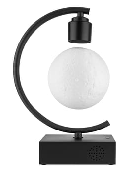 levitating ball lamp on white background in insulation