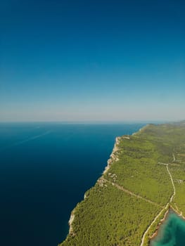 Drone beautiful view of Adriatic coast in Dugi Otok island, Telascica National Park, Croatia