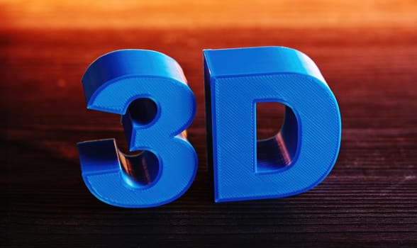 3D Sign Printed With 3D Printer On A Table