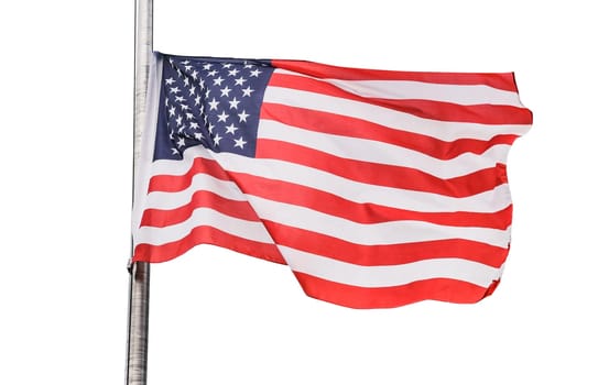 American National Flag Isolated On A White Background