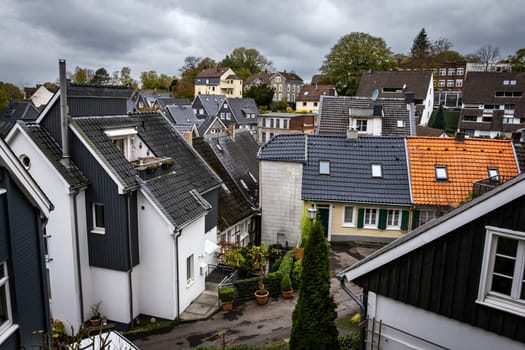 View on a Slate Roofs in Solingen Geafrath, town in North-Rhine Westphalia, Germany
