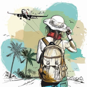 Lovely sketch of tourism. High quality illustration