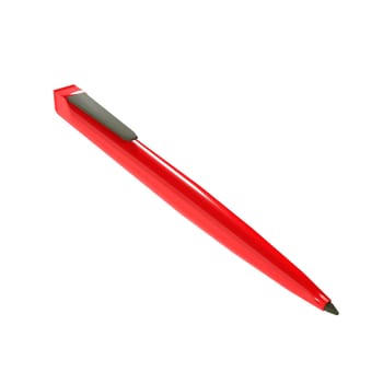 Red Ballpen isolated on white background. High quality 3d illustration