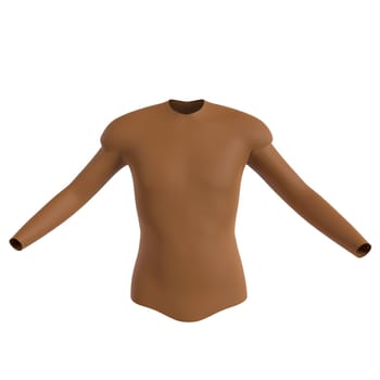Brown Shirt isolated on white background. High quality 3d illustration