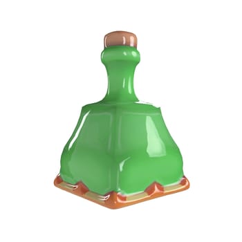 Green Potion isolated on white background. High quality 3d illustration