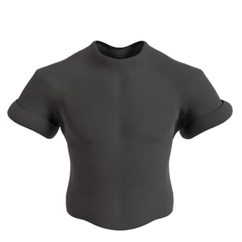 Black Shirt isolated on white background. High quality 3d illustration