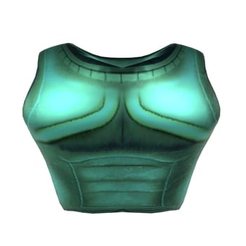 Green Chest Armor isolated on white background. High quality 3d illustration