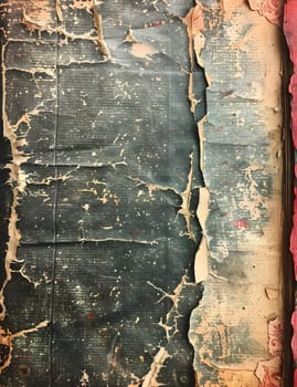 Close up of torn brown paper resembling a wooden trunk with rectangular shape. Tints and shades create a pattern similar to tree bark. Looks like a piece of art painted on metal