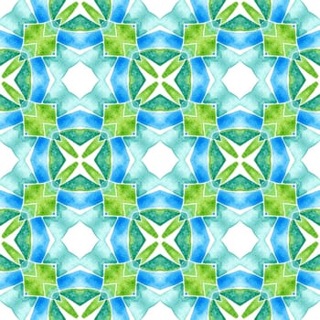 Textile ready tempting print, swimwear fabric, wallpaper, wrapping. Green shapely boho chic summer design. Exotic seamless pattern. Summer exotic seamless border.