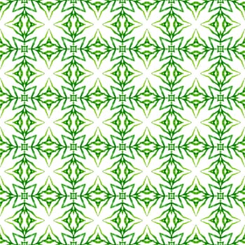 Ethnic hand painted pattern. Green worthy boho chic summer design. Watercolor summer ethnic border pattern. Textile ready pretty print, swimwear fabric, wallpaper, wrapping.