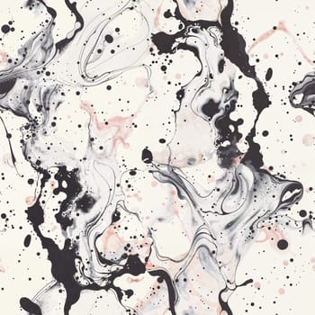 The painting features a black and white color scheme with numerous bubbles spread across the canvas in a seamless pattern. Perfect edge matching.